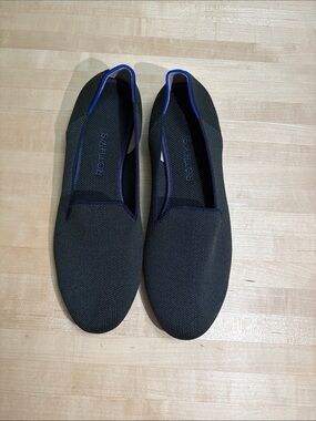Rothy's The Loafer Charcoal with Blue and Green Trim